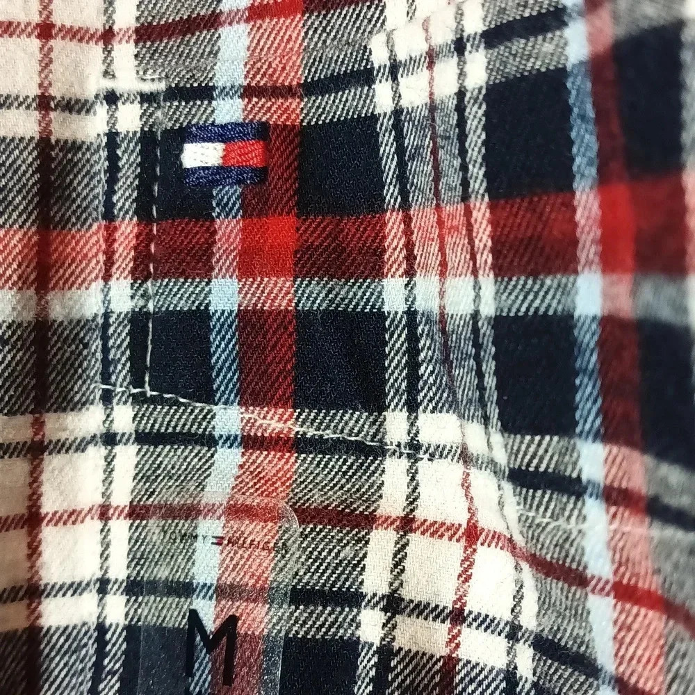 Tommy Hilfiger men's plaid flannel cotton/elastin classic fit button down medium - Picture 10 of 14